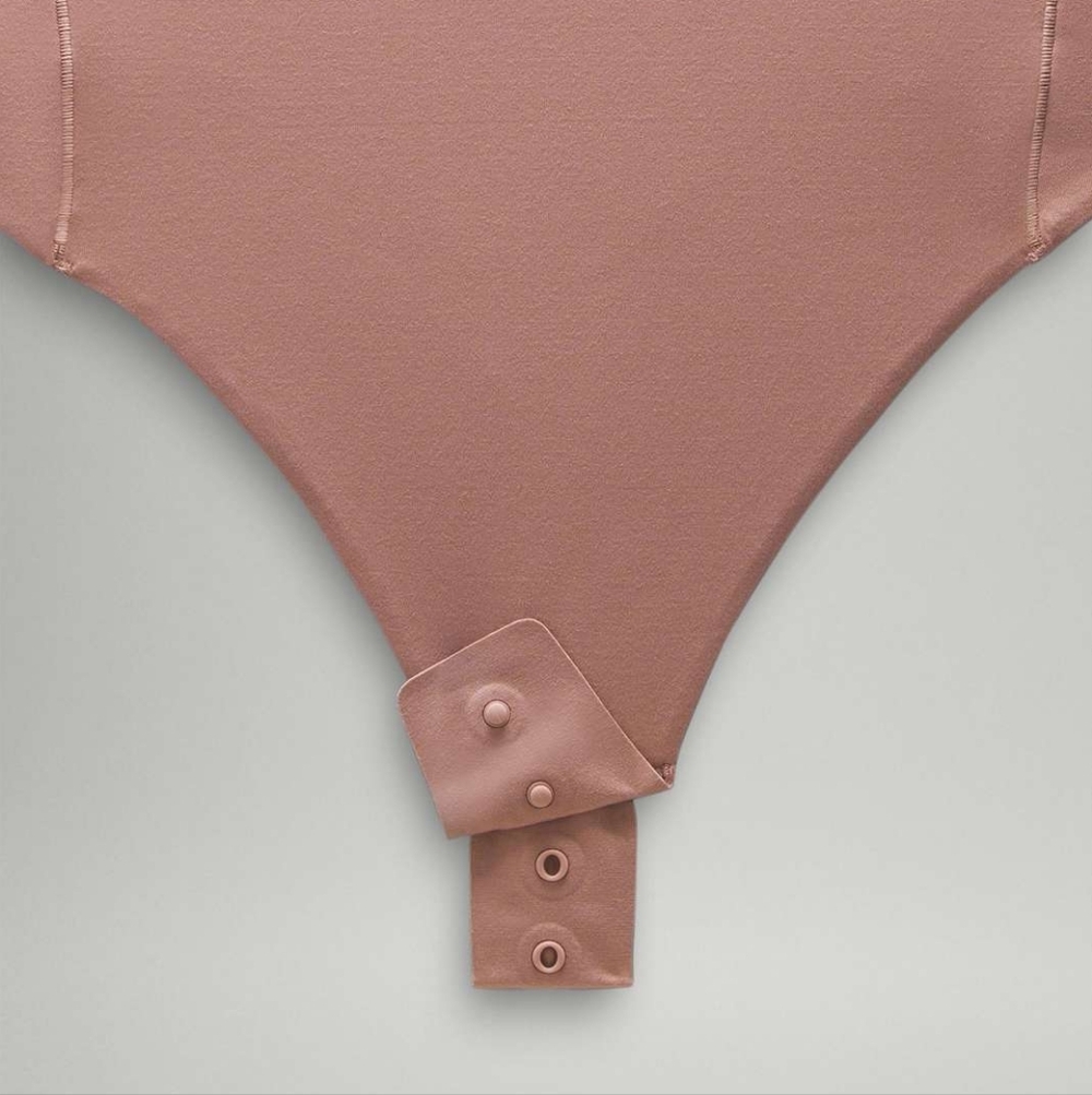 Lululemon Wundermost Ultra-Soft Nulu Asymmetrical Bodysuit *Twilight Rose Size L - Picture 14 of 16